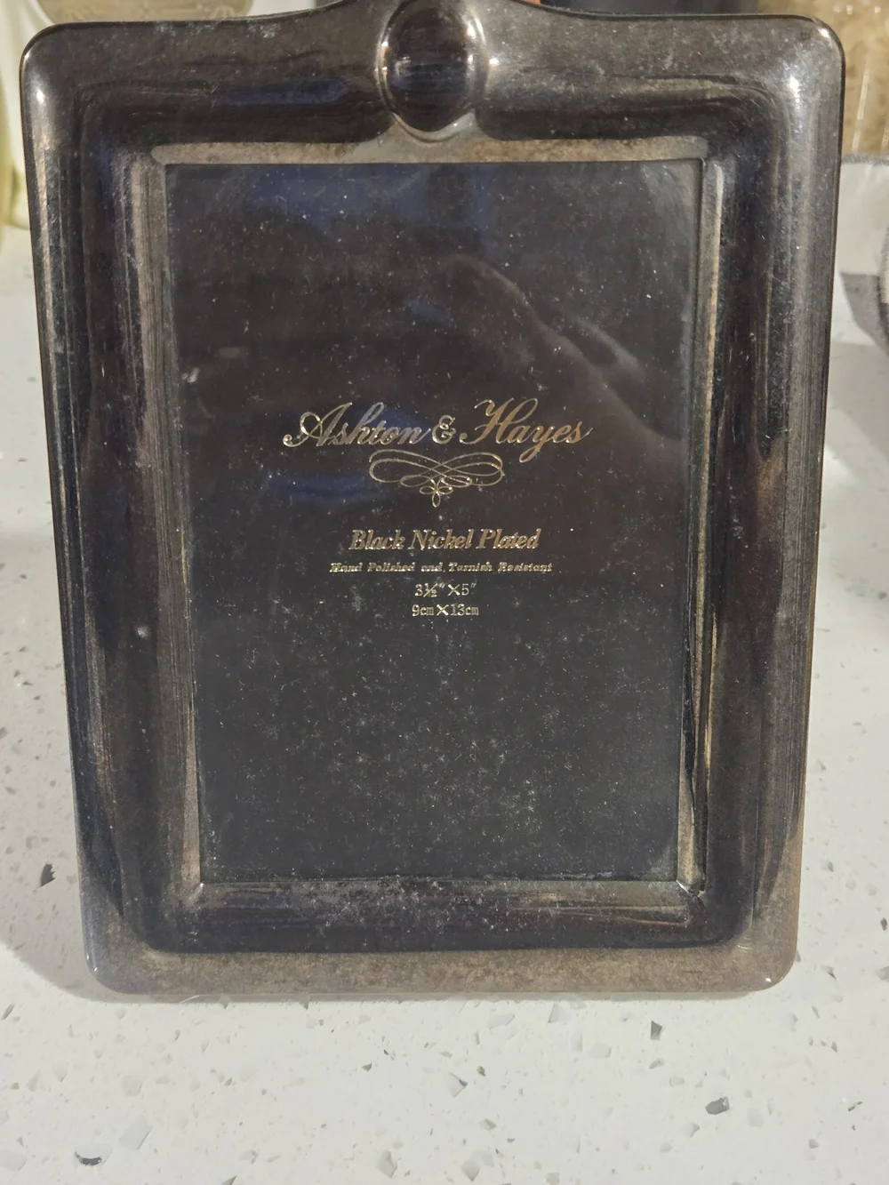 Vintage Black Nickel Plated Picture Frame